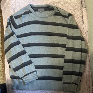 Covington Men's Crewneck Sweater in Gray and Black Stripes